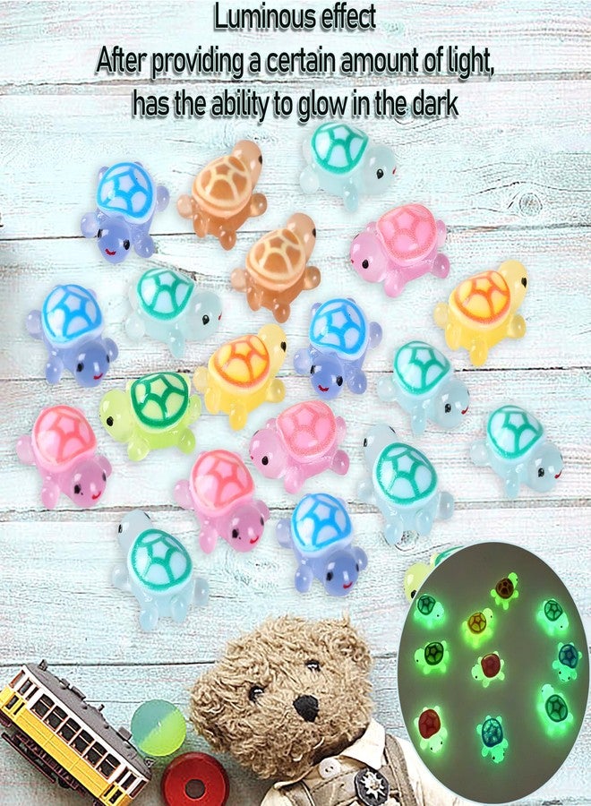 ysofun 70PCS Luminous Mini Resin Turtles, Resin Animals, Mini Turtles, Marine Craft Decoration, Suitable for Decoration of Gardens, Parties, Miniature Landscapes (10 Colors) - Image 4